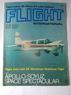 Vintage Flight International July 1975 - Apollo-Soyuz Cover & Grumman Tiger Test