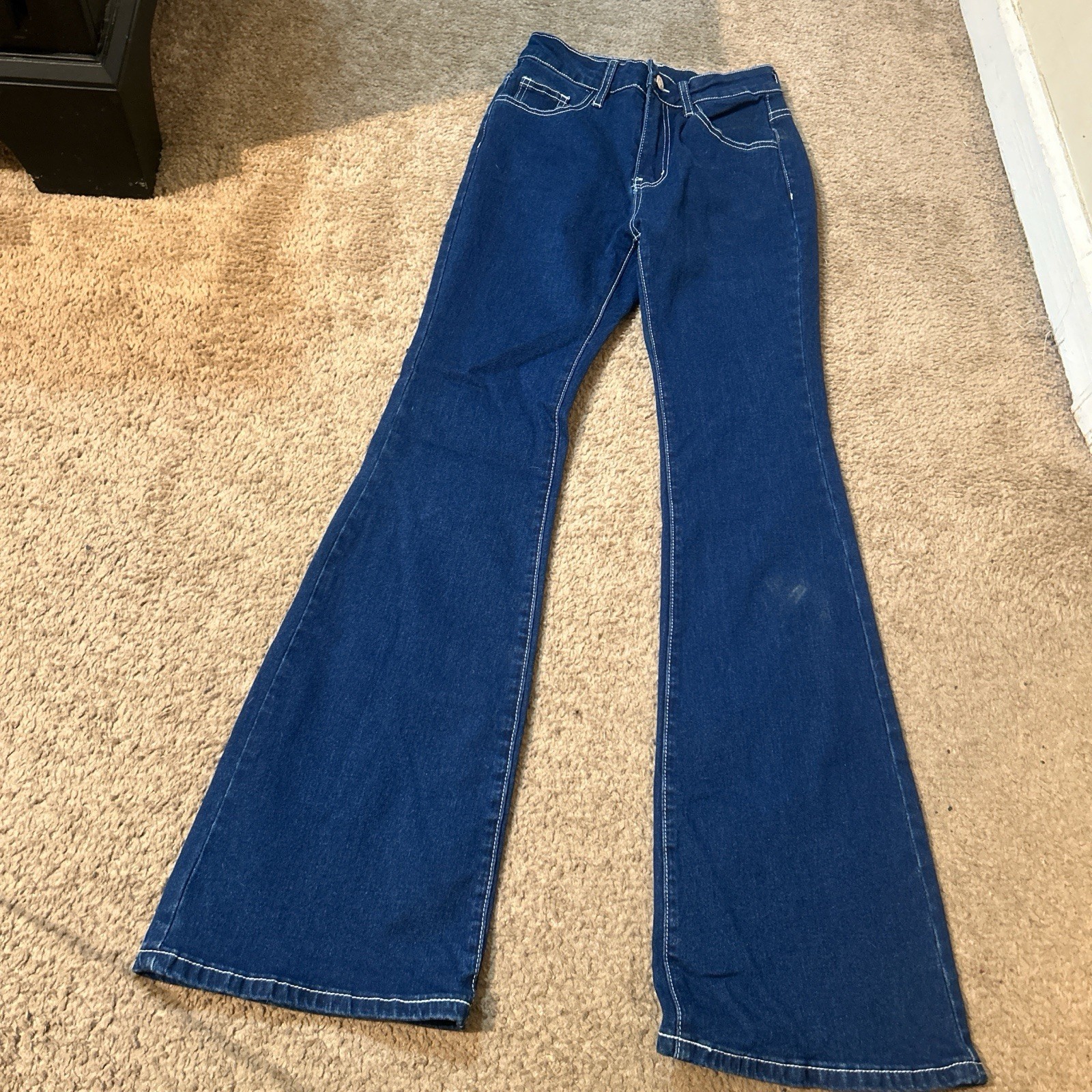 SHEIN Women’s Blue Flare Leg Denim Jeans Size XXS Petite