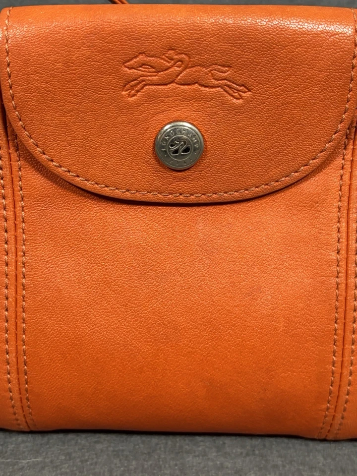 Longchamp Modele Depose  Crossbody Bag Leather Orange Cognac Silver Hardware - Image 2 of 4