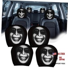 4 PCS Ghost Face Headrest Covers,Scary Headrest Covers for Cars 02