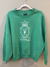 Playboy By Pacsun Pullover Sweatshirt Women s Size Small Green Beverly Hills