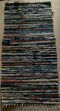 VINTAGE Multicolor Patchwork Kilim Spot Woven Rug 59x128 RETRO Multicolor