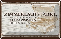 Blechschild 12X18 Cm ZimmerlautstäRke: Musik, Die Man In Spruch Zitat Deko Gesch