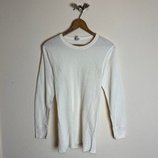 1990s Vintage Waffle Knit Thermal Shirt Long Johns Medium Made in USA