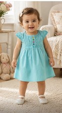 VINTAGE Baby Girls Dress Sz 12-18 Mo Gap Blue CUTEST Price Firm