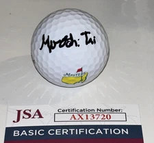 2025 MASTERS HIROSHI TAI SIGNED AUTOGRAPH MASTERS LOGO GOLF BALL JSA COA AX13720