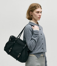 Marge Sherwood Overpacker Black Nylon Leather Shoulder Bag K-Fashion Tracking