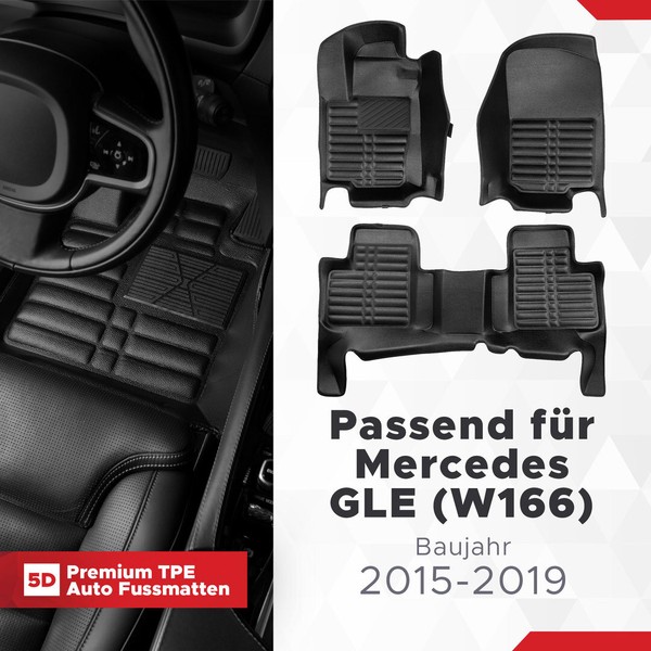 5D Premium Auto Fussmatten Tpe Set Passend FüR Mercedes Gle (W166) Baujahr 2015--image