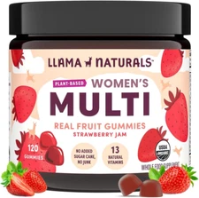 Llama Naturals Women's Multivitamin Real Fruit Gummies, Plant Based, 120 Count