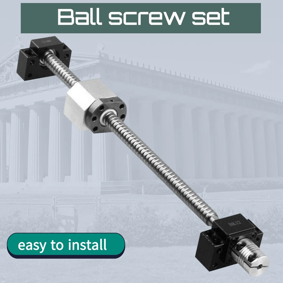 SFU1605-250mm~1500mm Ball Screw Set CNC& Ballnut Housing & BK/BF12 & Coupler DIY - Image 2 of 4