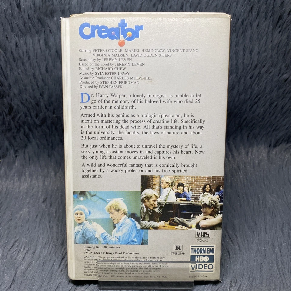 Creator VHS Tape Thorn EMI Clamshell Peter O'Toole Mariel Hemingway Movie Film Foto 4 de 4