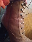 Hot Kiss WOMEN'S Boots Size 10M Brown Faux Leather 3.75" Heels Side Zip Lace EUC — photo 7
