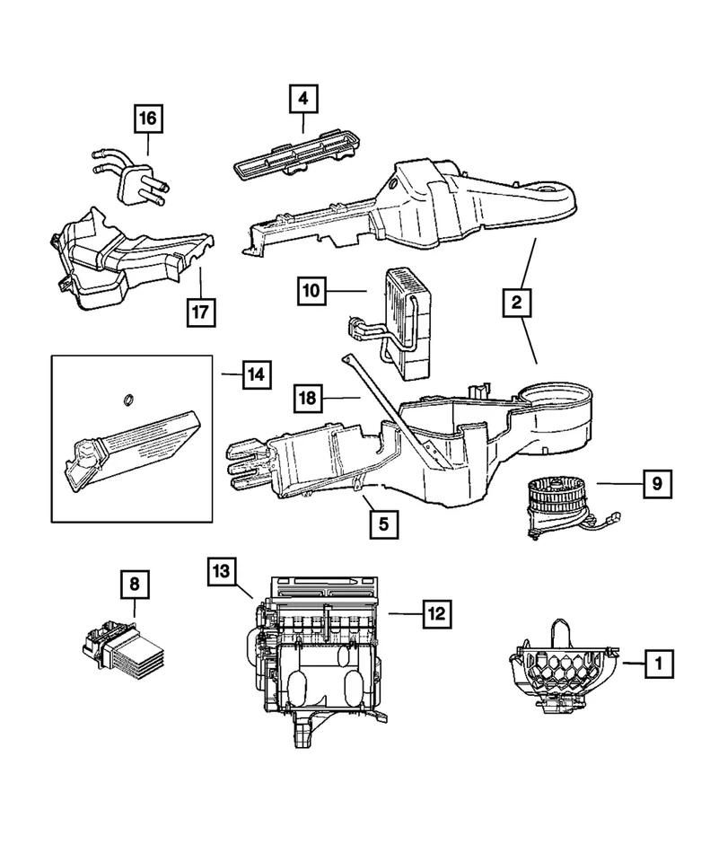 Evaporador de ar condicionado genuíno Mopar 2001-2008 Chrysler Pacifica 5019217AG - Imagem 4 de 4