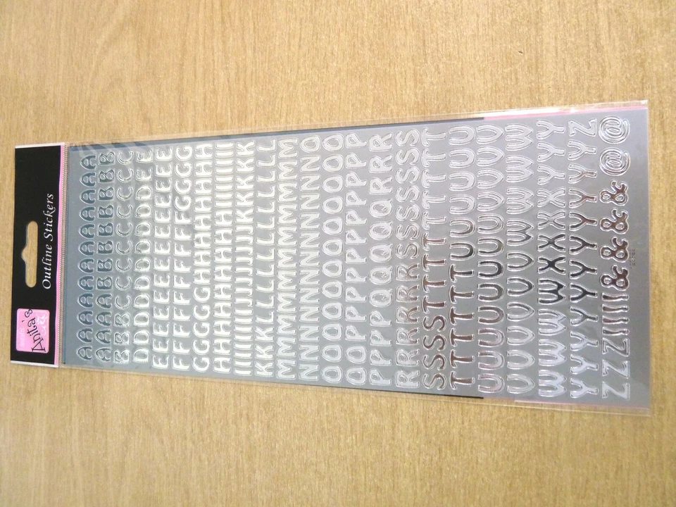 Piccolo Argento Lucido Adesivo Lettere Alfabeto Etichette Adesivi Craft WD-3 - Immagine 2 di 2