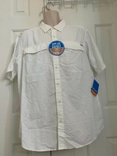 NEW COLUMBIA Men  s Kestrel Trail Short Sleeve Shirt, WHITE