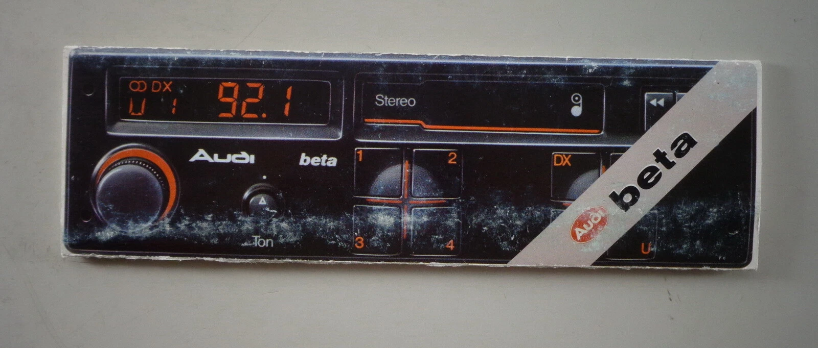 Operating Instructions Audi Radio Car Radio Beta Stand 07/1989