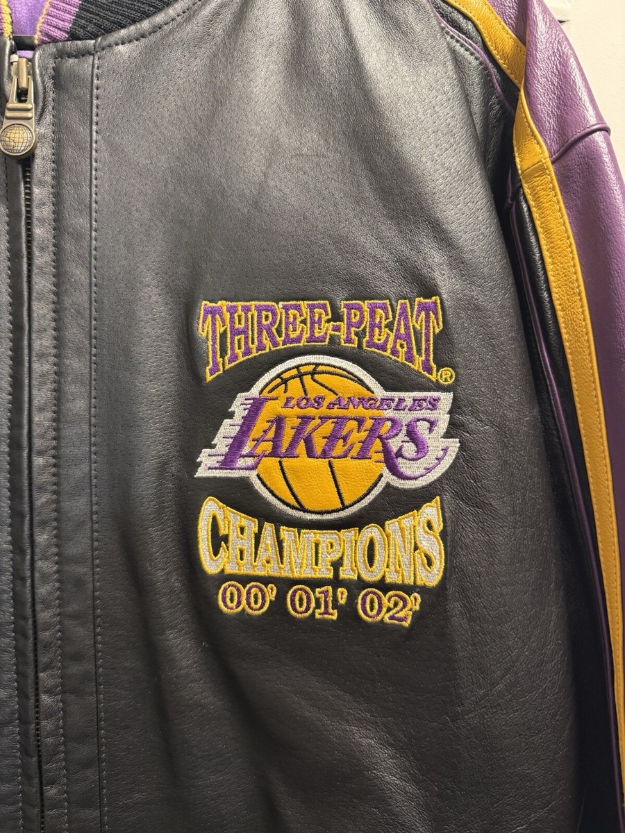 Vintage Los Angeles Lakers 3-Peat Leather Jacket Kobe Bryant And