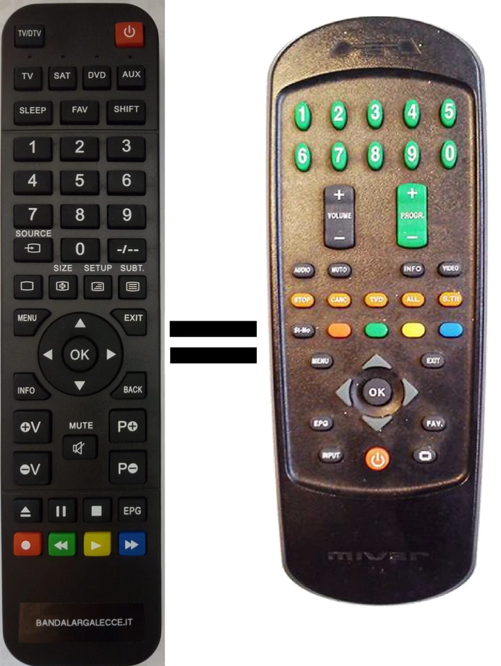 Telecomando gia' programmato per TV MIVAR