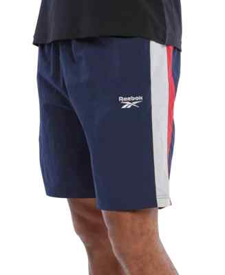 #ad #ad Reebok Men#x27;s Ivy League Regular Fit Color blocked Crinkled Shorts Navy Red XL $14.24