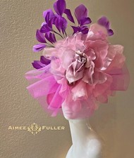 Kentucky Derby Hat Purple Rose Hot Pink Fuchsia Fascinator Mother Bride Easter