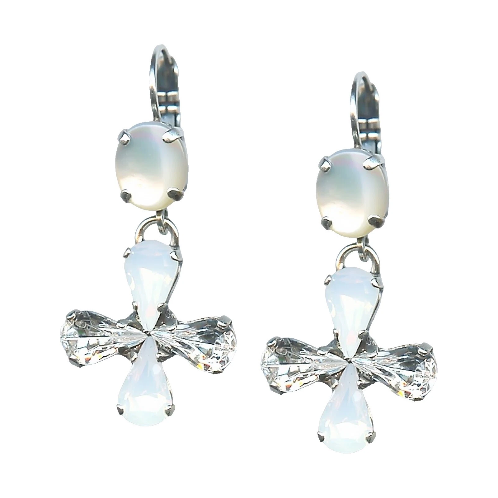 Carcasa de Cristal Pendientes de Moda Plateado Plata