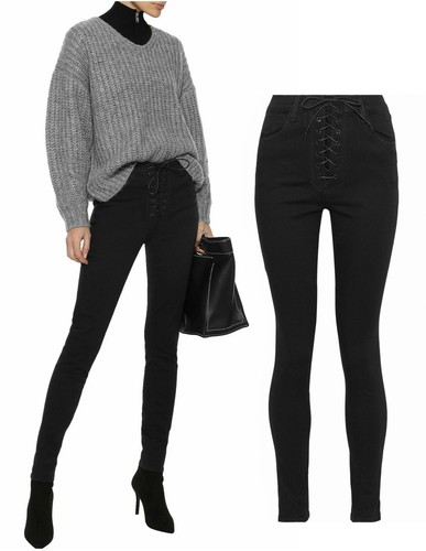 J BRAND x Steph Shep Lace Up High Rise 