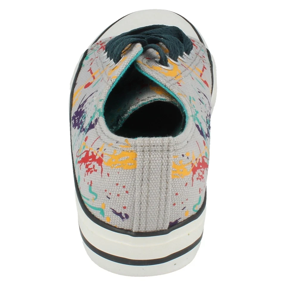 Niños N1075 Lona Multicolor Zapatillas de Tela Por Spot on - Imagen 2 de 4