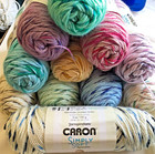 Lot of 2- Caron Simply Soft SPECKLE-PAINTS-FRECKLE STRIPES Yarn- 5 oz each