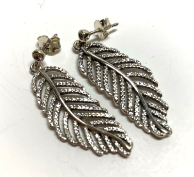Pandora Light As a Feather Dangle Sterling Silver 925 ALE Earrings