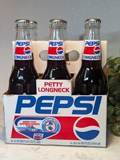 Richard Petty Longneck 1992 Nascar 6-Pack Unopened Pepsi Bottles Original Carton