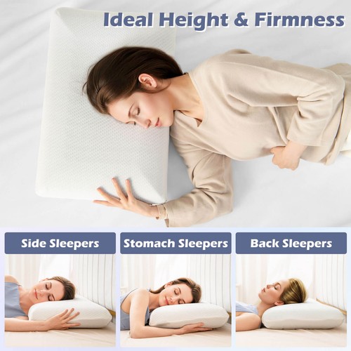 Bamboo Charcoal Memory Foam Pillow Set of 2 with Machine-washable Pillowcase - Picture 7 of 10