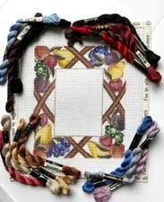 HP  ndlpt, 18m, Fruit Picture Frame w/ threads, Julia's Ndlwk final reduction!