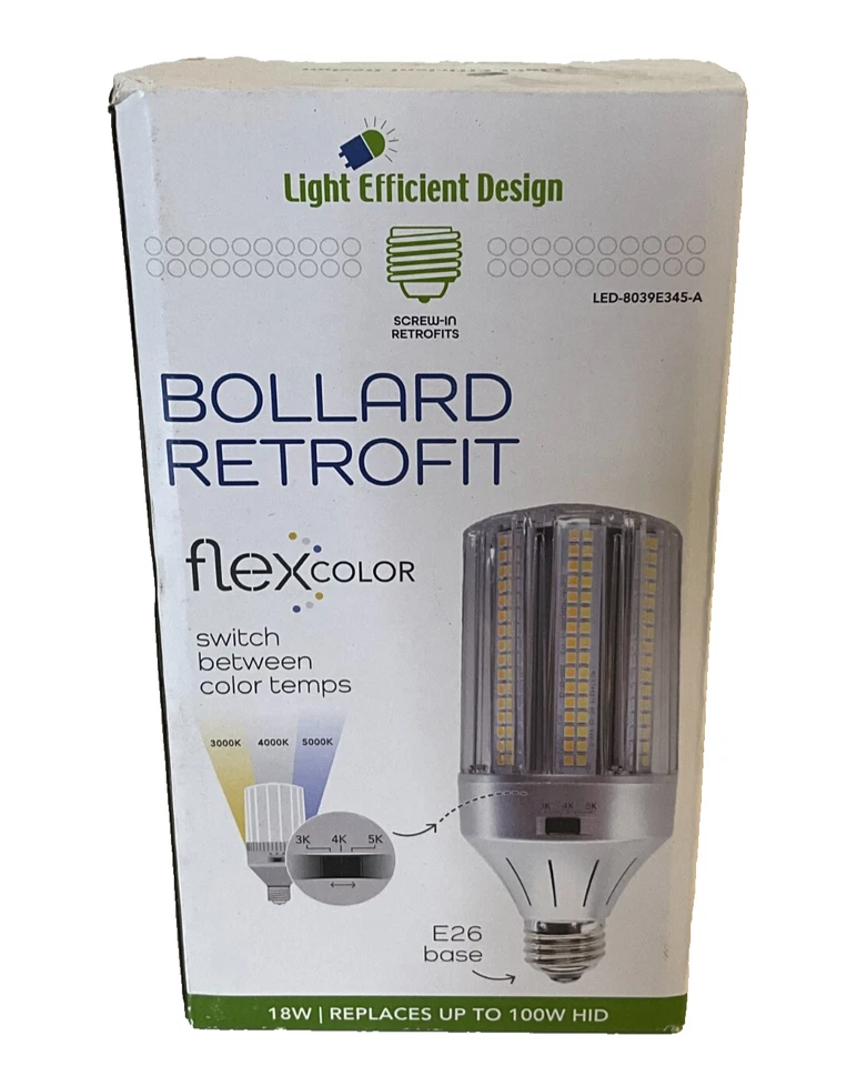 Bollard Retrofit Led Light Efficient Design FlexColor Bulb 18w Screw E26 -100W - Image 2 of 4
