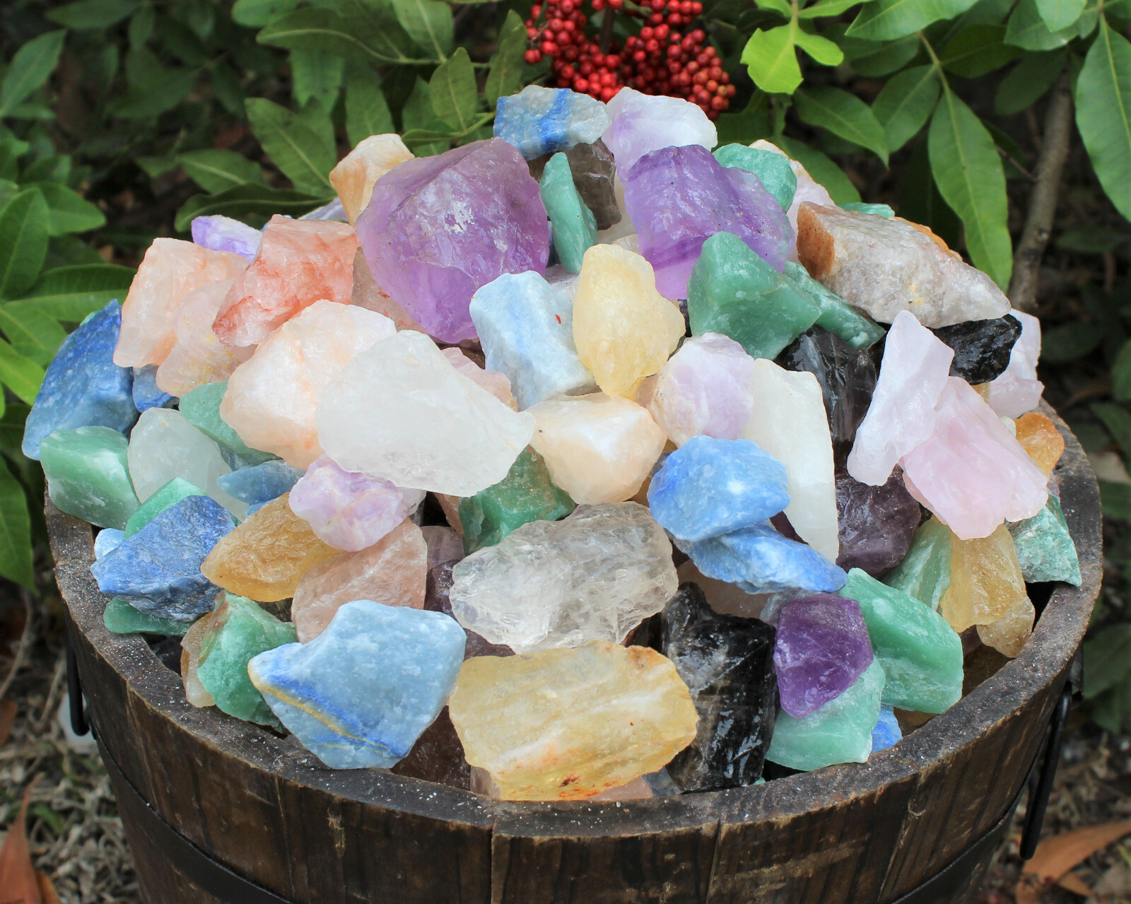 500 Carat Mixed Quartz Rough Crystal Lot (Amethyst Citrine Clear Smoky ...