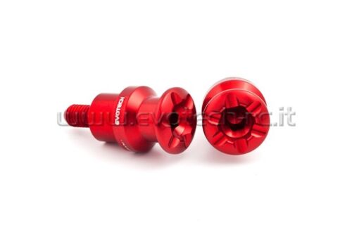 EVOTECH ERGAL PADDOCK STANDS BOBBINS REAR WHEEL M8 BMW S1000 R 2015 RED - Picture 1 of 1
