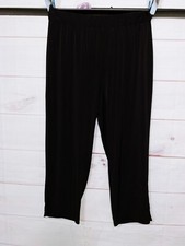 Chico's Womens Crop Pull On Pants Leggings Size 1 Black Stretch Flat Front