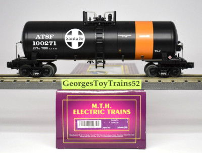 MTH PREMIER 3-RL O SC #100271 ATSF SANTA FE GASOLINE SERVICE TANK CAR  20-90025B