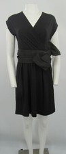 Red Valentino Black V-Neck dress W/ Bow Belt sz Small