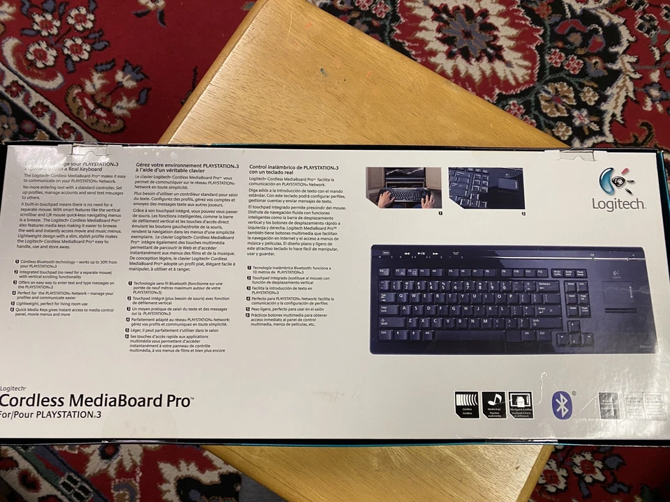 Logitech Bluetooth Cordless MediaBoard Pro for Playstation 3 PS3 New Sealed - Image 4 of 4