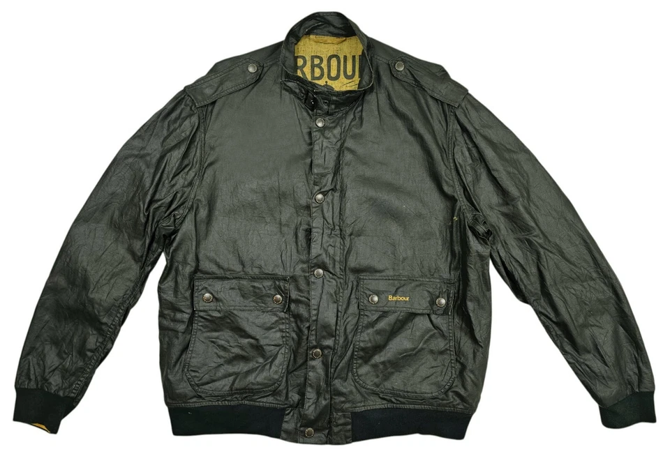 HOT Men BARBOUR T538 DURALINEN BOMBER BEACON SOUTH SHIELD BLACK COATED Jacket XL - Image 3 of 4