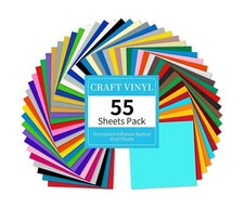 Lya Vinyl 55 Pack Permanent Adhesive Vinyl Sheets for Decor Sticker, Party De...