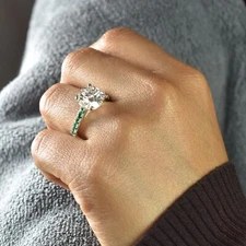 3.30 Ct Certified White Diamond Ring -Great Shine, FREE DIAMOND STUDS