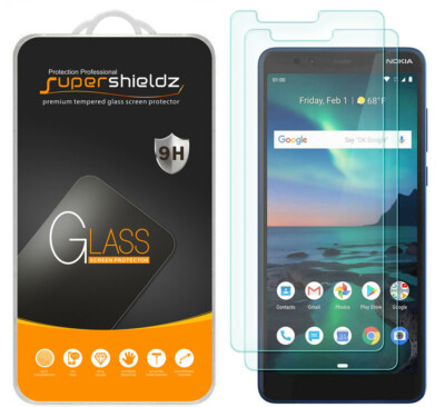 2X Supershieldz Tempered Glass Screen Protector for Nokia 3.1 Plus (US Version)