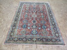 8'10 x 12'1 Hand Knotted Rust Orange Antiqued Serapi Oriental Rug G12152