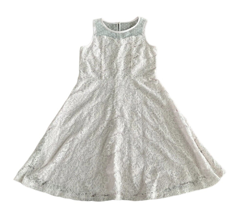 zunie lace dress Zunie Girl Girls Periwinkle Flutter Sleeve Lace Dress Sz S(6/6X)