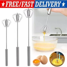 Semi-Automatic Egg Whisk Hand Push Egg Beater Stainless Steel Blender Mixer Whis