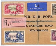SOUTHERN RHODESIA KGV Cover 1935 ARGENTO GIUBILEO Set *MARULA TANK* 1936 CDS YR76