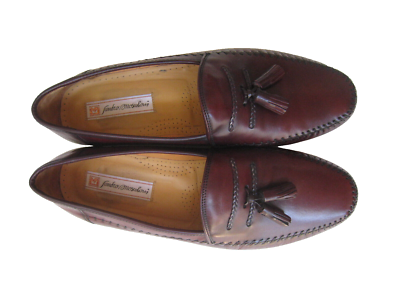 SANDRO MOSCOLONI BURGUNDY LEATHER LOAFERS MEN display picture 2