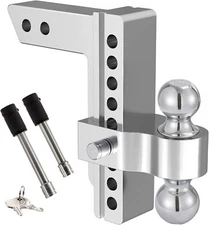 Adjustable Trailer Hitch Fits 2.5" Receiver with 8" Drop/Rise Drop Hitch 18500lb