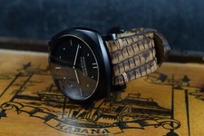 MA WATCH STRAP 26 24 22 MM GENUINE LIZARD SKIN BROWN SPOTT II BAND FITS PANERAI